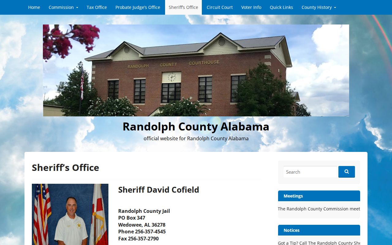 Randolph County released inmates sheriff office custody links