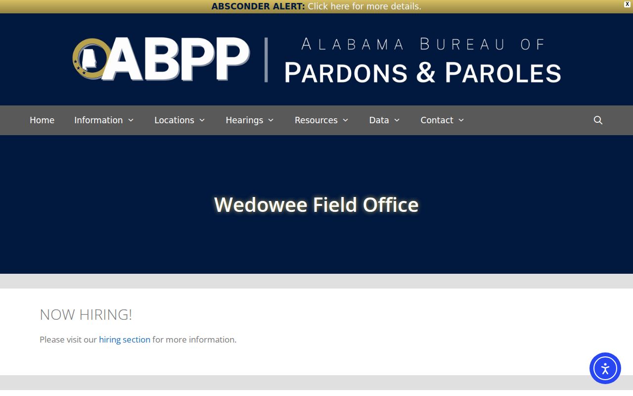 Randolph County parole and probation Wedowee Field Office lookup
