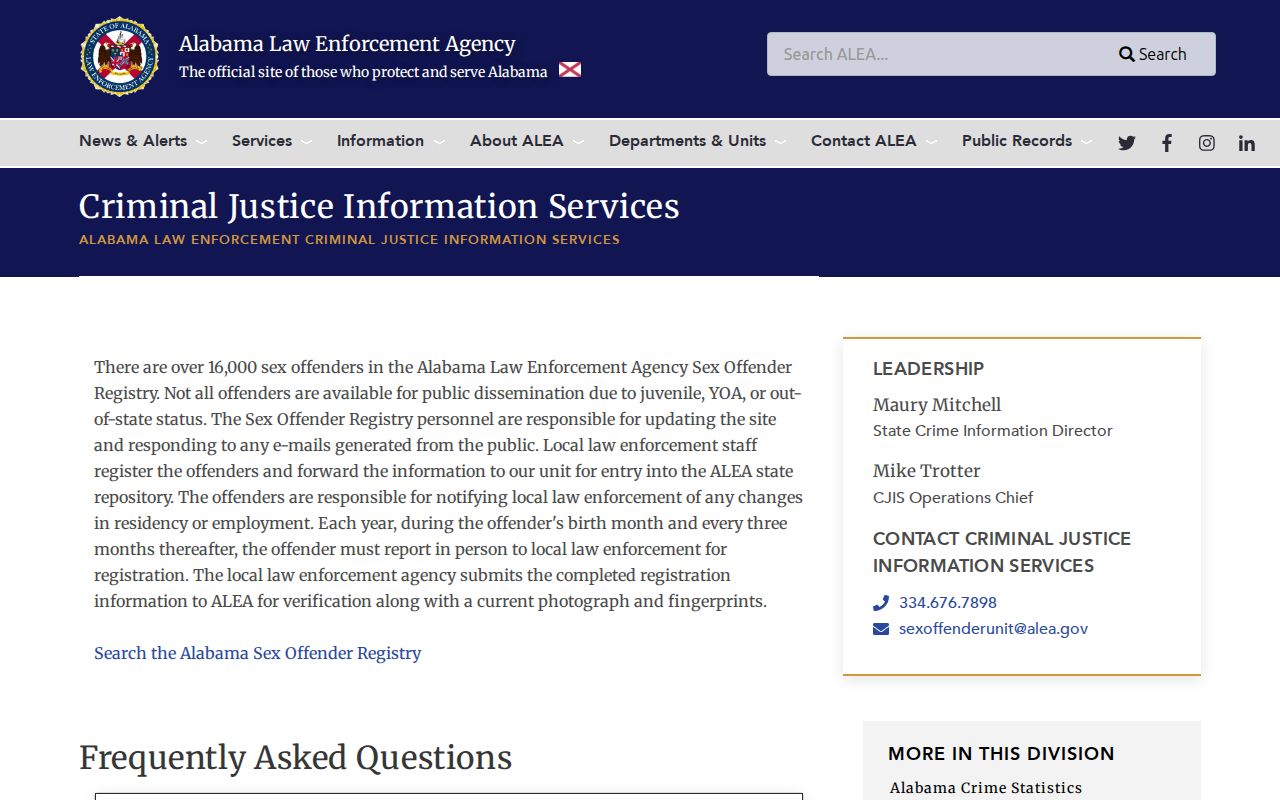 Randolph County released inmate mugshots ALEA registry overview